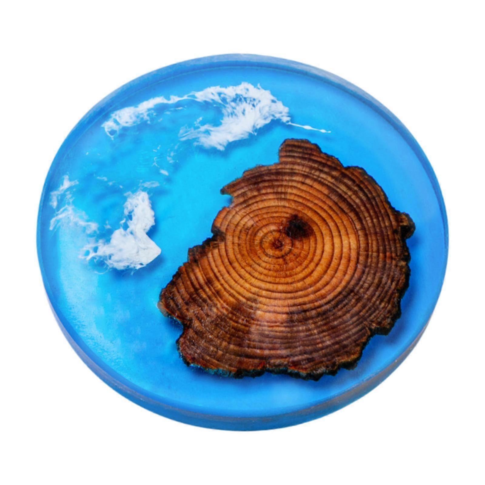 6pcs Wooden Epoxy Resin Drink Coasters Modern Style