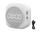 Q12 Bluetooth-compatible 5.0 Multifunctional Alarm Clock Subwoofer Speaker Support TF Card - White