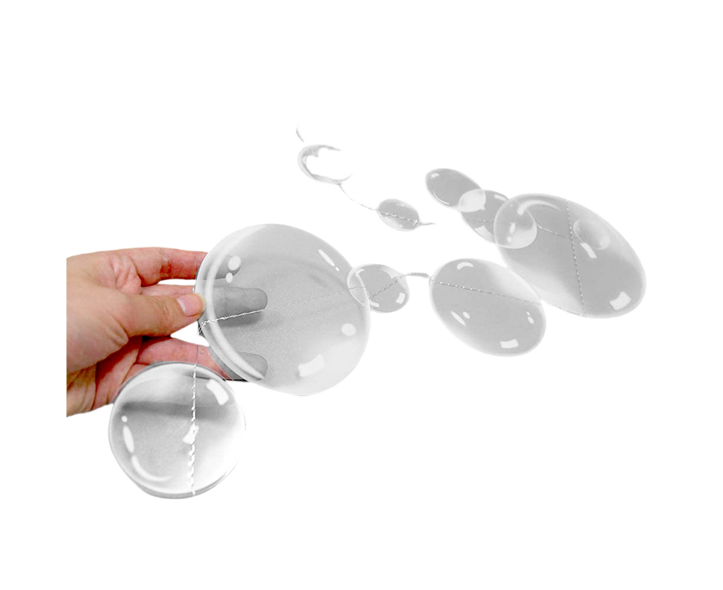 2Pcs Bubble Hanging Flags for Home-White