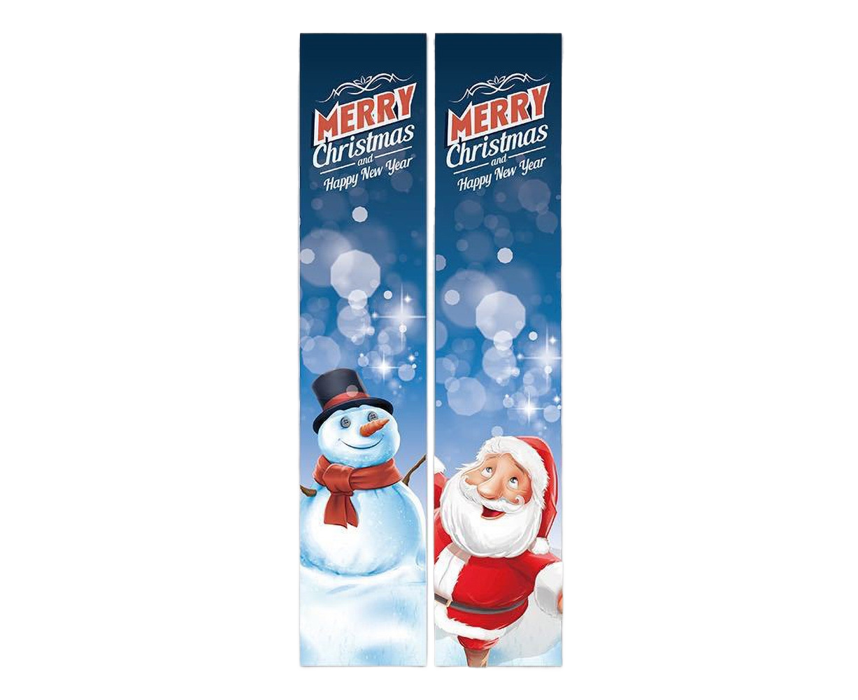 2Pcs/Set Door Hanging Banners Couplets Home Decor Ornaments for Christmas Party-1#