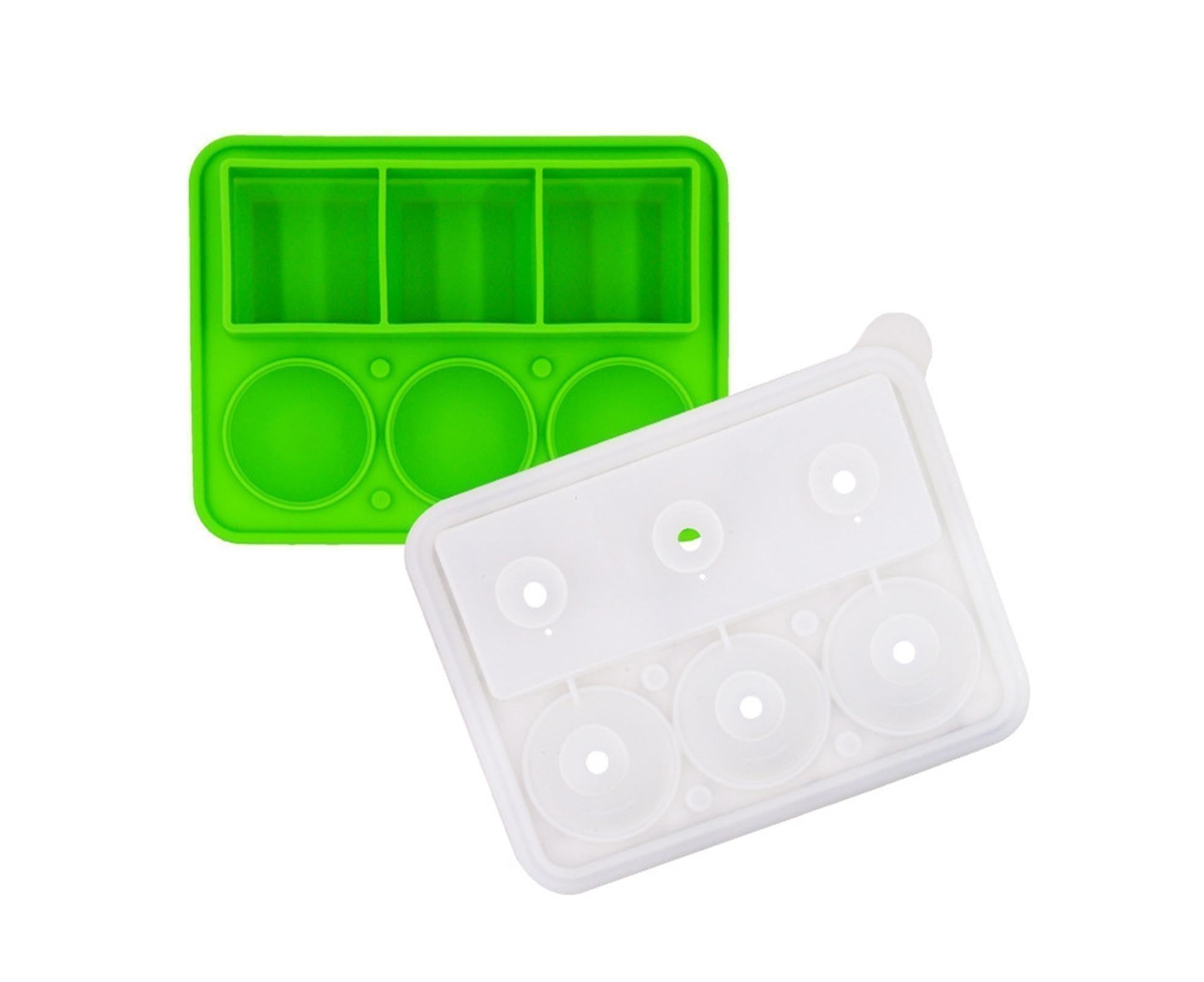 Ice Cube Mold Food Grade Quick Release Silicone Funnel Design Ice Ball Mold for Whiskey-Green