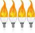 4 Pack E14 LED Flame Effect Bulbs 3 Modes Decorative Lights
