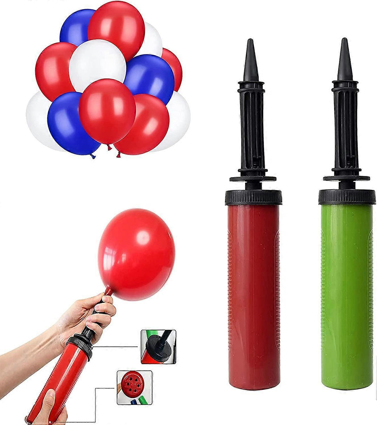2pcs Balloon Pump Manual Air Pump Random Color for Party Birthday Wedding