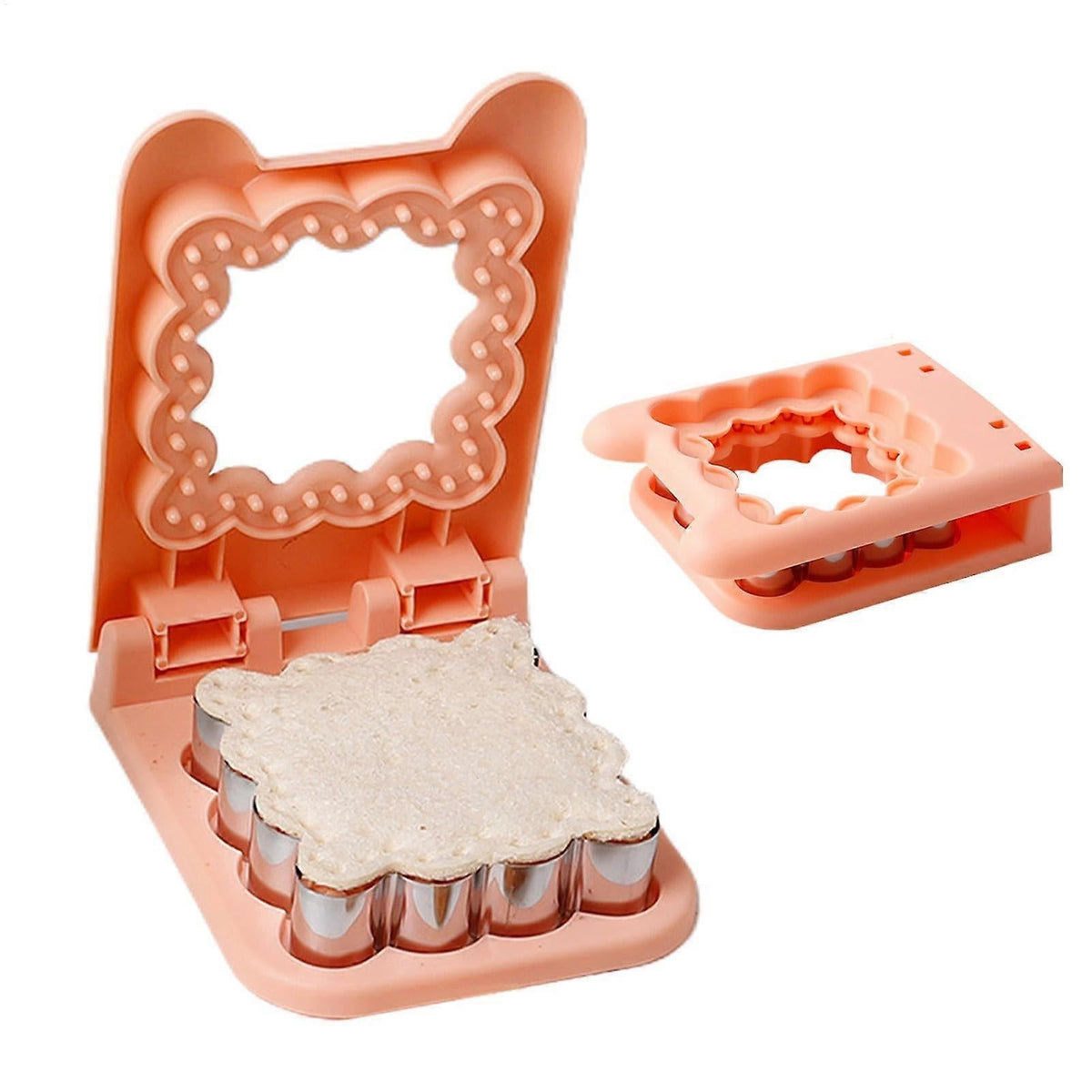 Sandwich Cutter and Sealer Orange Sandwich Maker Moulds for Cookies Dough Pancakes