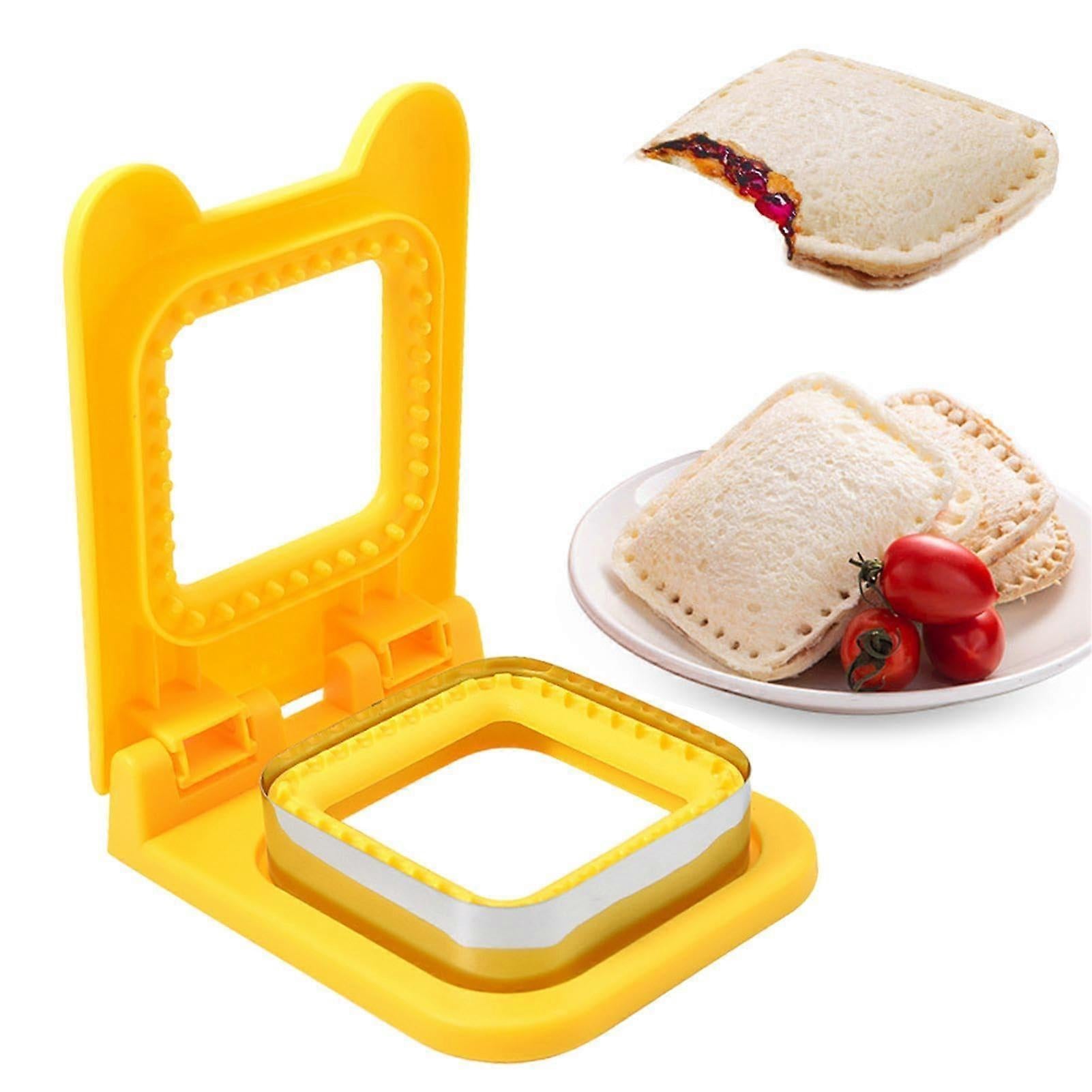 Sandwich Cutter and Sealer Yellow Crustless Bread Pancake Maker for Babies