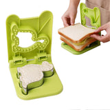 Sandwich Cutter and Sealer Green Sandwich Maker Moulds for Cookies Dough Pancakes