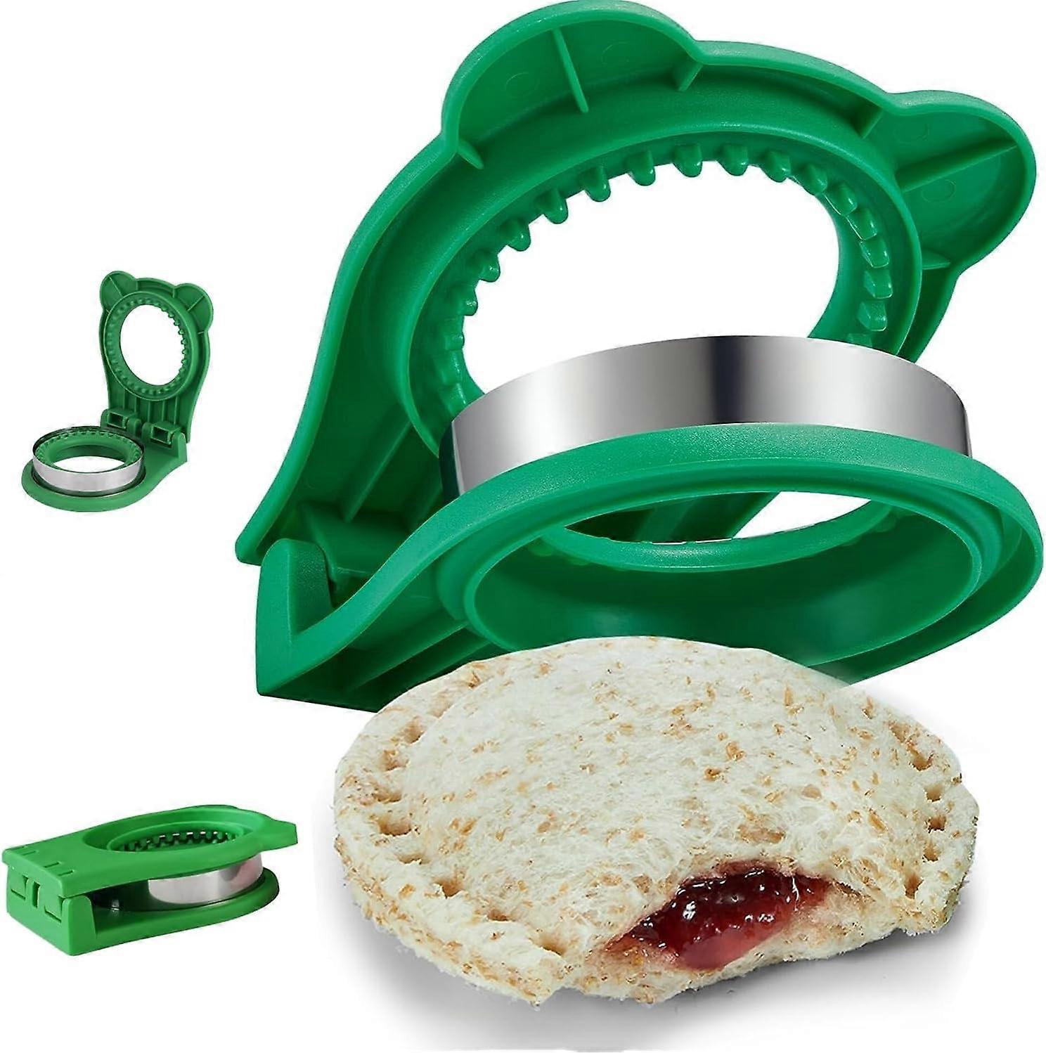 Green Sandwich Cutter and Sealer Stainless Steel Decruster Bread Maker for Babies