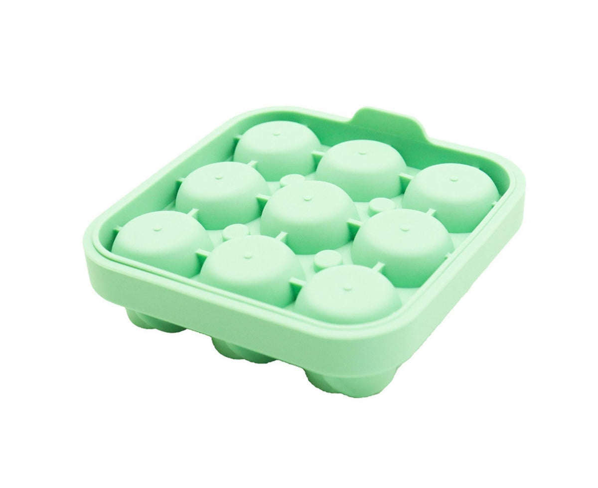 Ice Cube Mold Rose Shape Easy to Release Silicone Removable Lid Ice Tray for Whiskey-Green