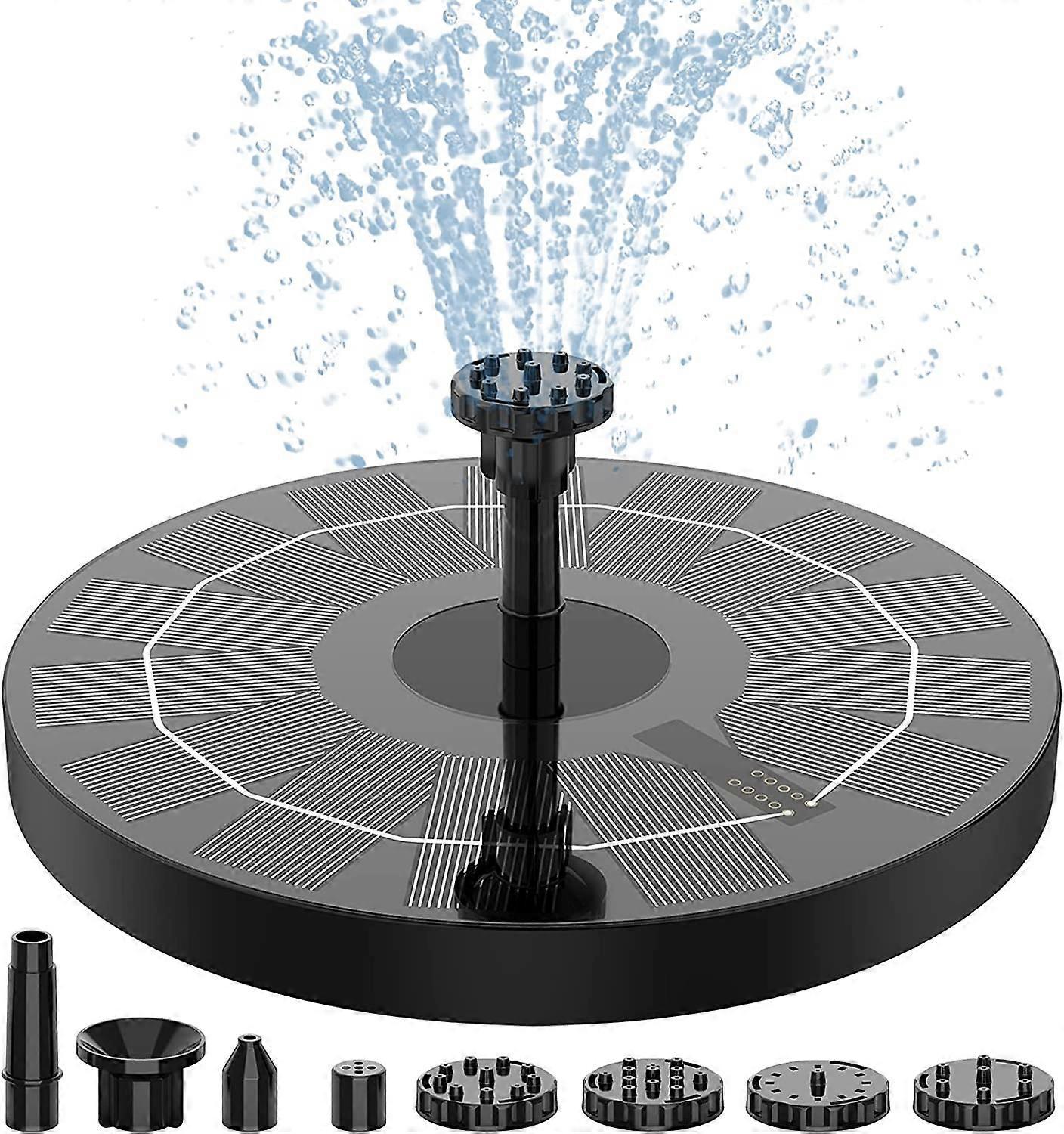 2.5W Solar Fountain Pump with Panel and 6 Nozzles for Pond