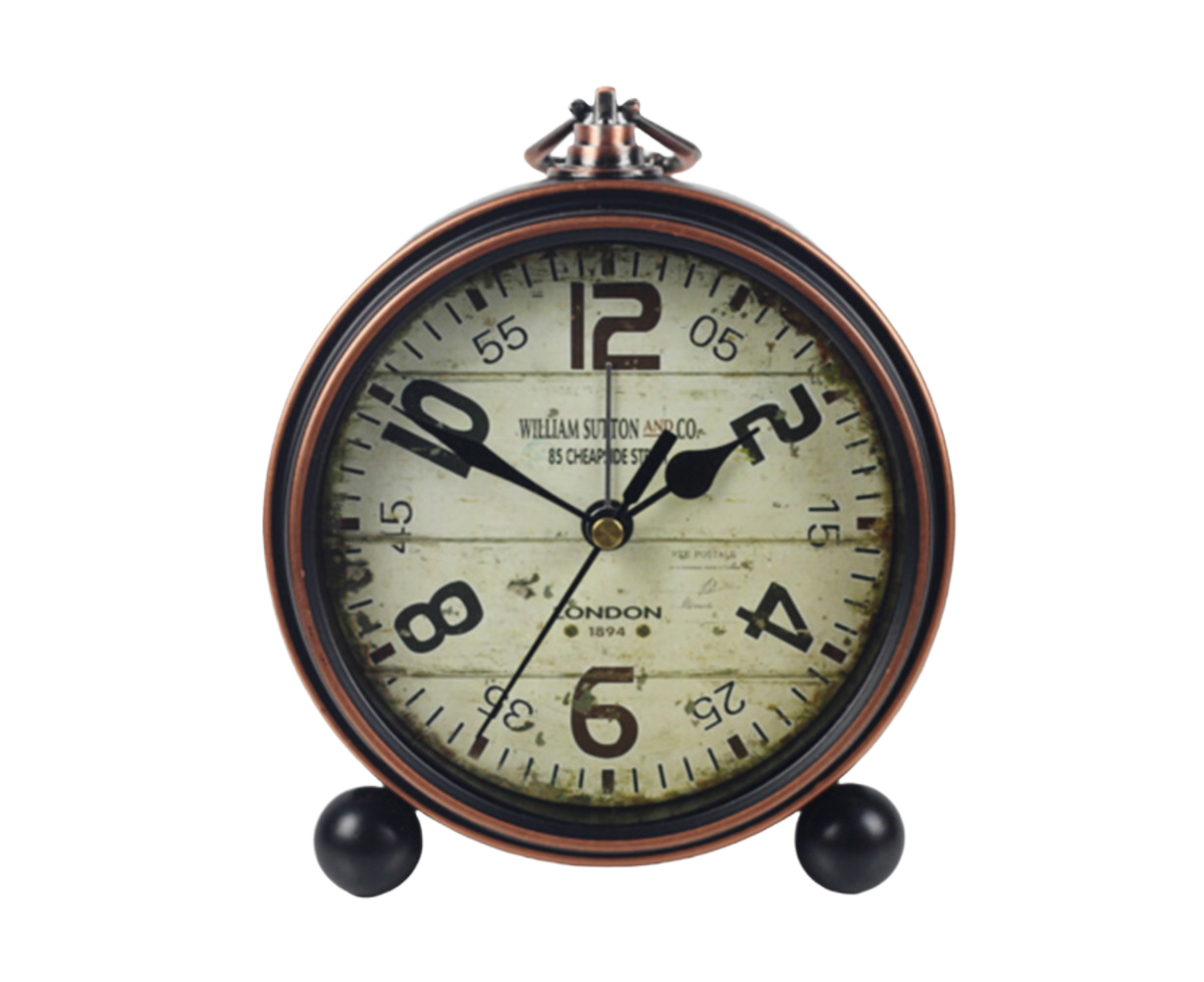 Retro Vintage Silent Battery Operated Desk Clock Office Home Living Room Decor - 3