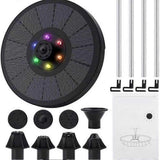 Solar Water Fountain with LED Lights Bird Bath Garden Pump