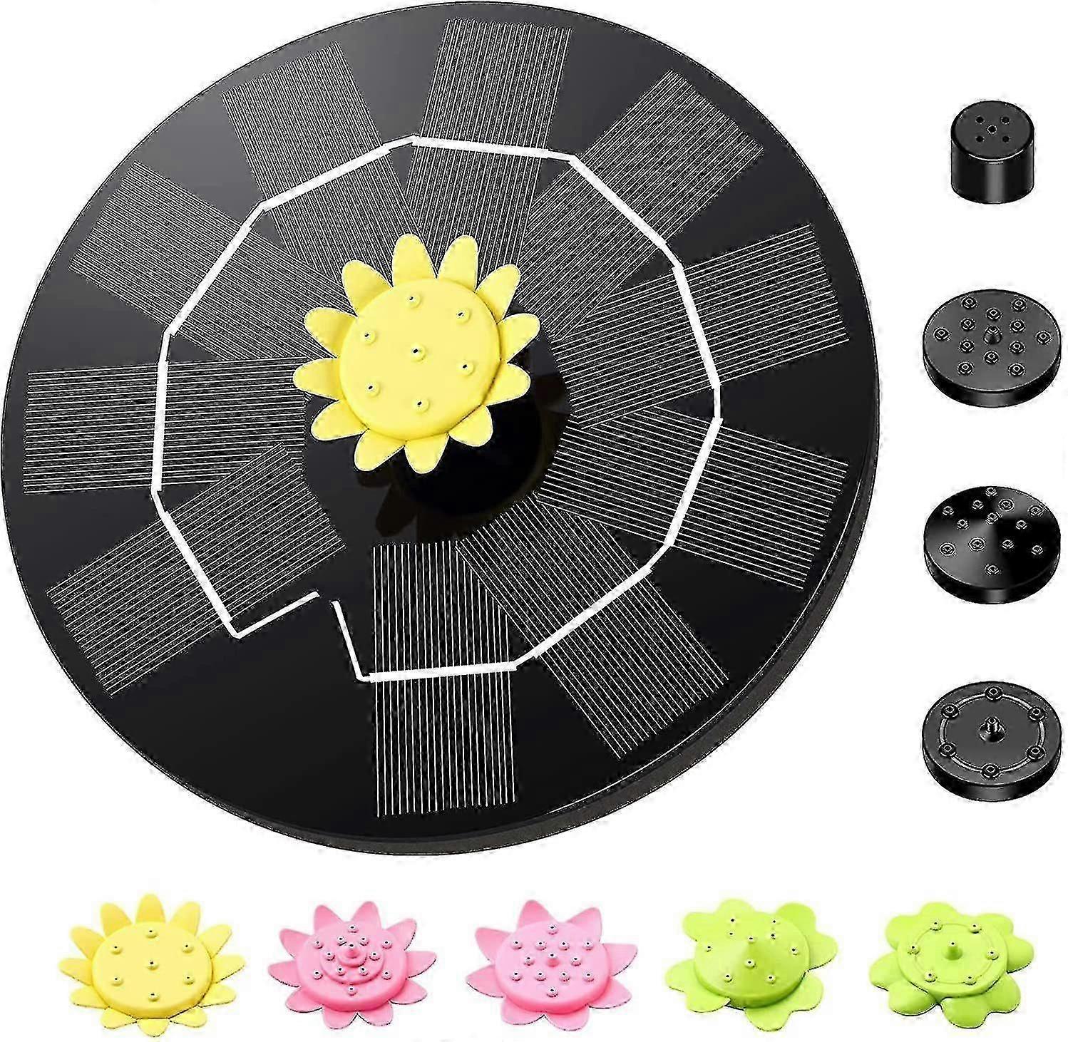 9 Effect Solar Fountain Pump with Multiple Spray Patterns