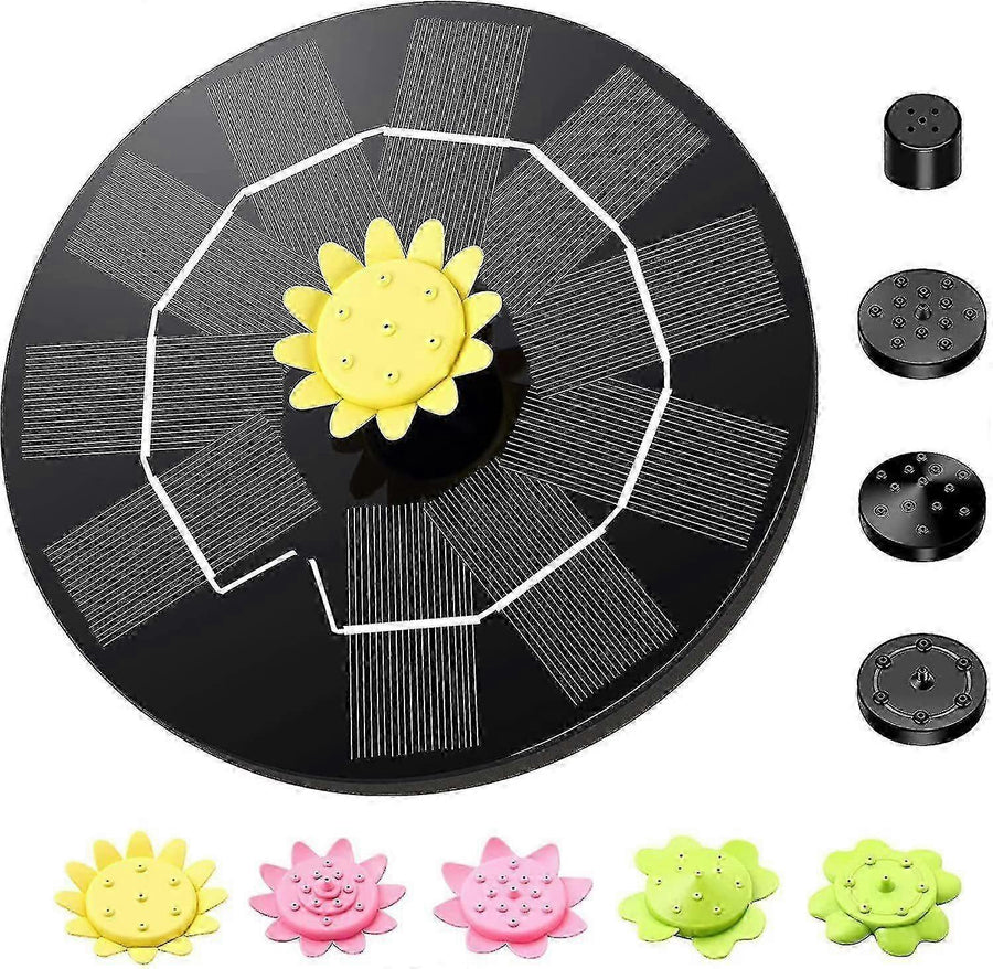 9 Effect Solar Fountain Pump with Multiple Spray Patterns