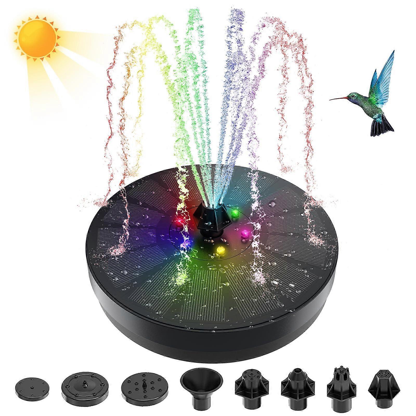 Solar Water Fountain with 8 Jet Lights Floating Solar Pump