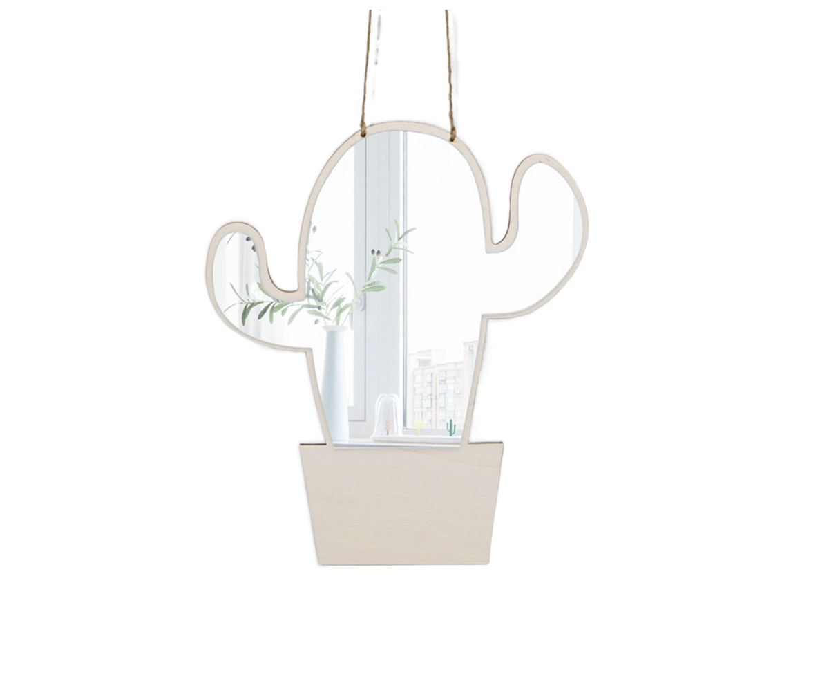 Wall Sticker Acrylic Mirror-Wooden Color
