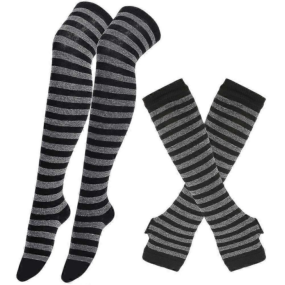Women Knitted Fingerless Arm Sleeves Winter Costume Party Gloves