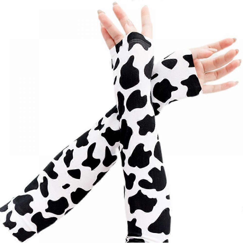 Cow Print Cooling Arm Sleeves UV Protection Long Arm Covers