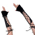 Half Finger Lace Arm Sleeves Decorative Hollow Design Black