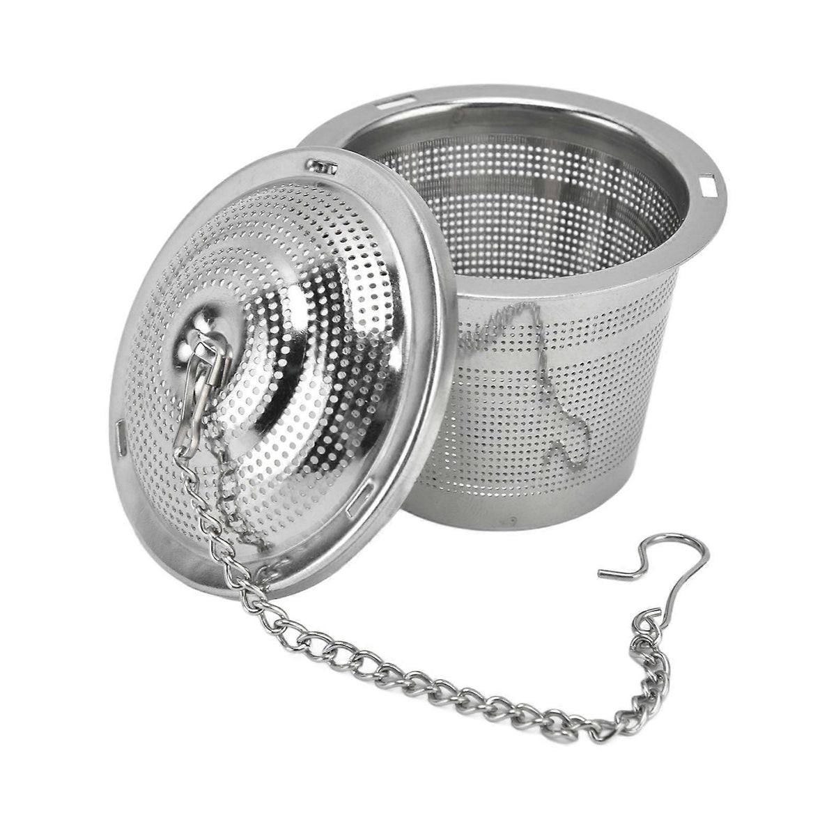 Barrel Shaped Stainless Steel Tea Strainer Infuser with Saucer 6.5cm