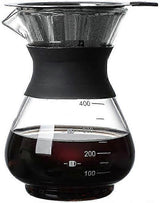 400ml Inverted Glass Coffee Maker with Stainless Steel Filter Manual Dripper