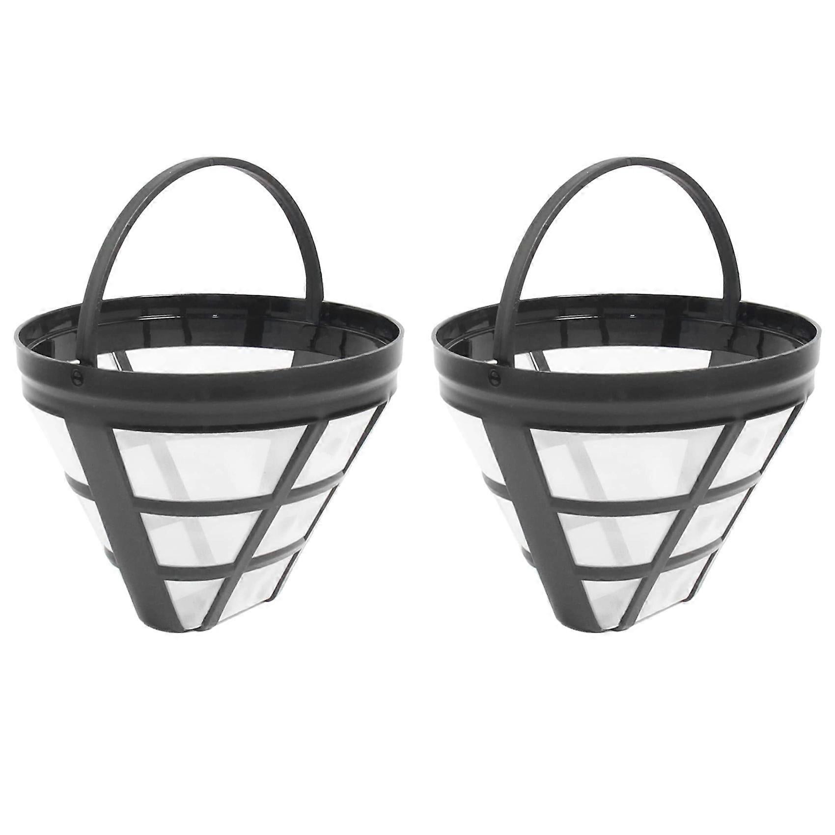 2 Pack Reusable Coffee Maker Basket Filters No.4 Fit 8-12 Cup Drip Machines