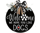 Door Sign Long Lasting Multifunctional Round Welcome Hanging Home Sign for Home-Black
