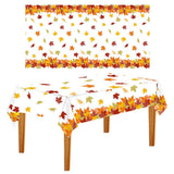 Thanksgiving Tablecloth Maple Leaf Accessories Holiday Party Background Wall Table Decoration 137*274cm