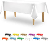 5 Pack Premium White Plastic Tablecloth - 108 x 54 in