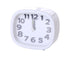 Table Clock Low Noise Multi-functional Round Small Bedside Analog Alarm Clock for Daily Use - White