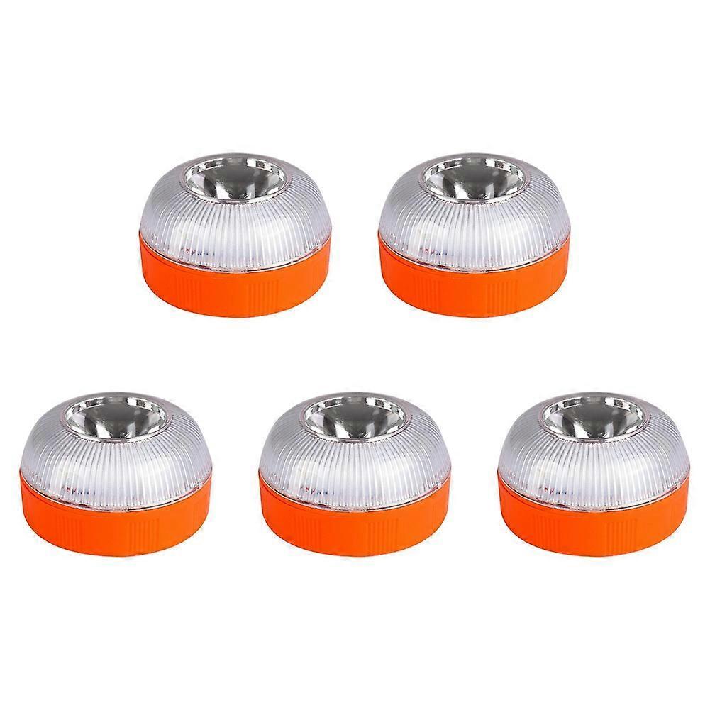 V16 Emergency LED Warning Lights 5PCS, White & Yellow Beacon Traffic Light
