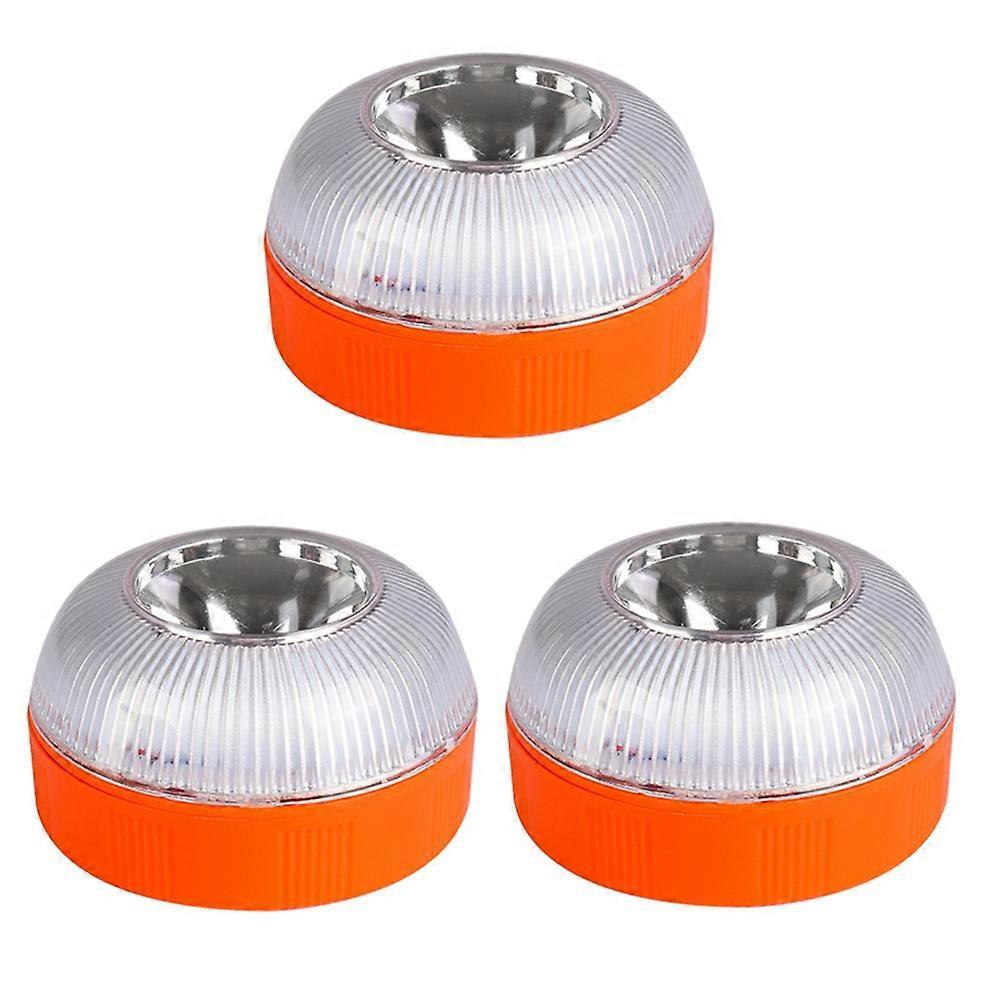 V16 Emergency LED Warning Lights 3PCS, White & Yellow Traffic Security Lamp