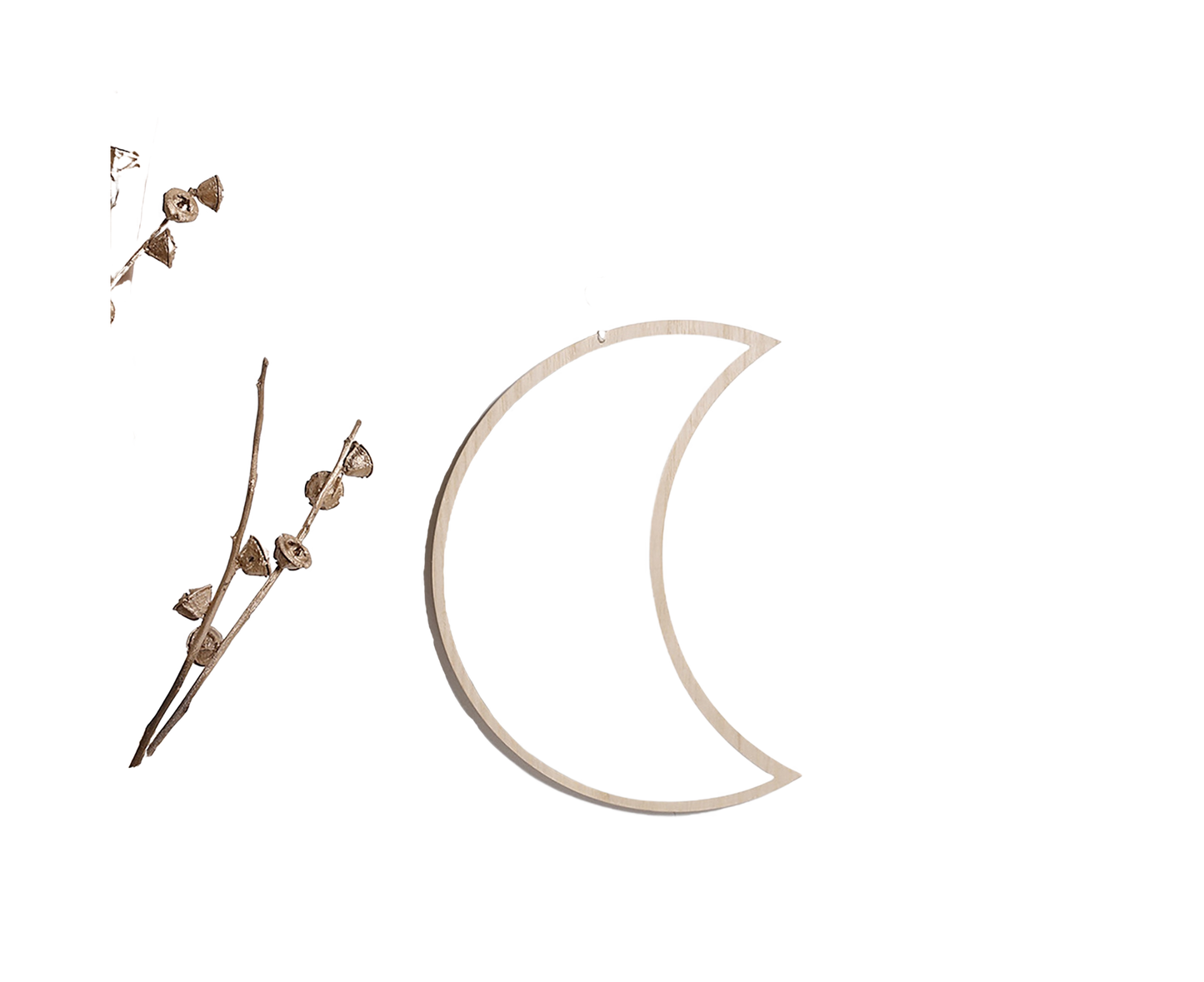 Moon Shape Mirror Decor for Bedroom-Natural
