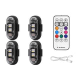 Wireless LED Strobe Lights 4PCS with Remote, 8 Colors USB Rechargeable Waterproof