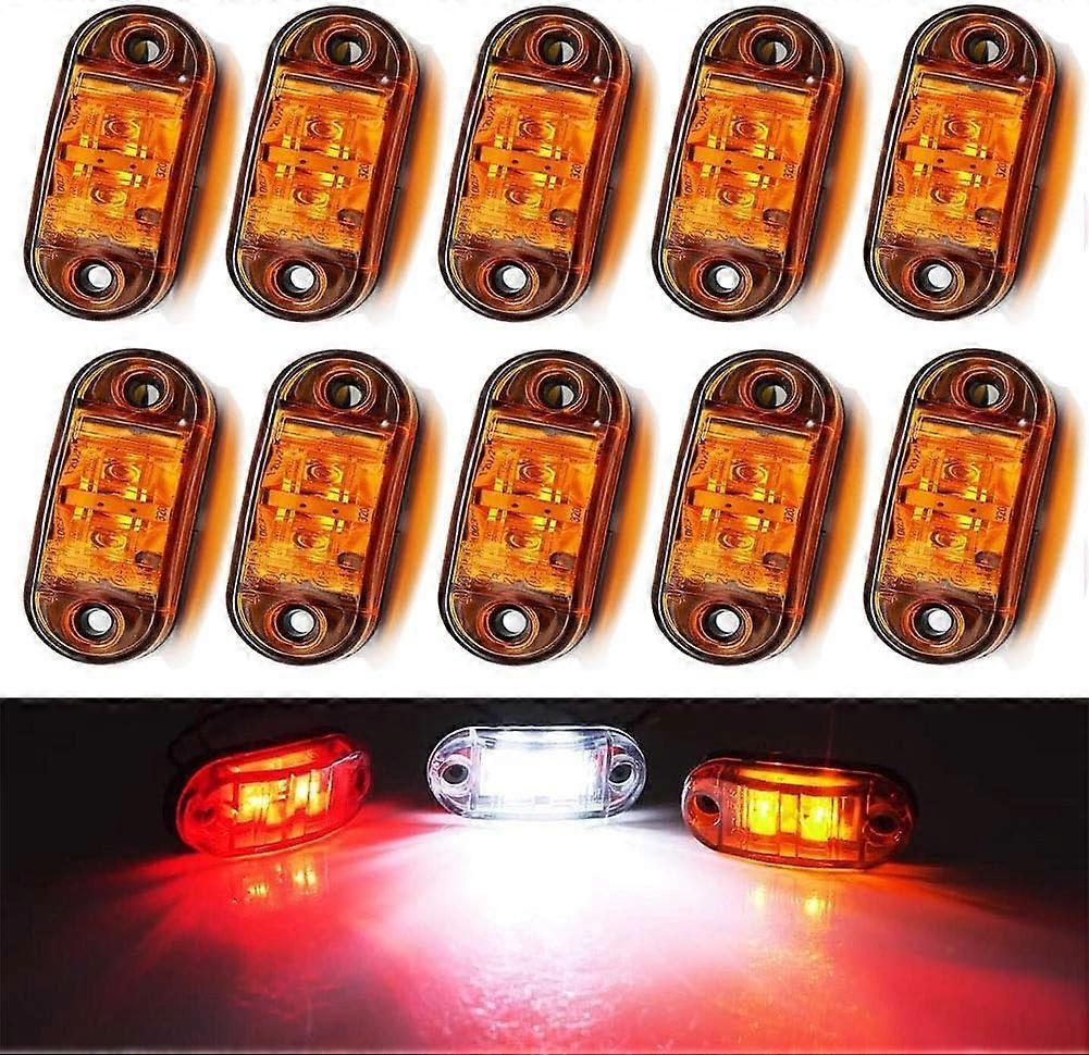 LED Side Marker Lights 10PCS, 12V Waterproof Car Truck Warning Tail Lamps
