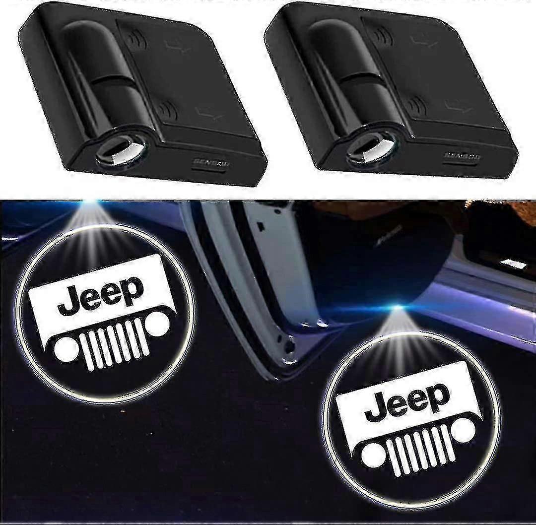 Wireless Car Door LED Logo Projector Lights 2PCS, Universal Courtesy Door Lamp
