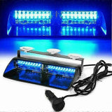 Blue LED Strobe Warning Light, 16 LED Waterproof 12V-24V Emergency Flash Lamp