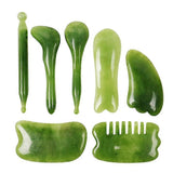 7pcs Natural Stone Guasha Scraping Tool Set, Traditional Anti-Aging Gua Sha Boards