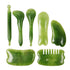 7pcs Natural Stone Guasha Scraping Tool Set, Traditional Anti-Aging Gua Sha Boards