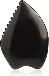 Bian Stone Facial Guasha Comb, Face Massage Scraping Tool, Black (1pc)