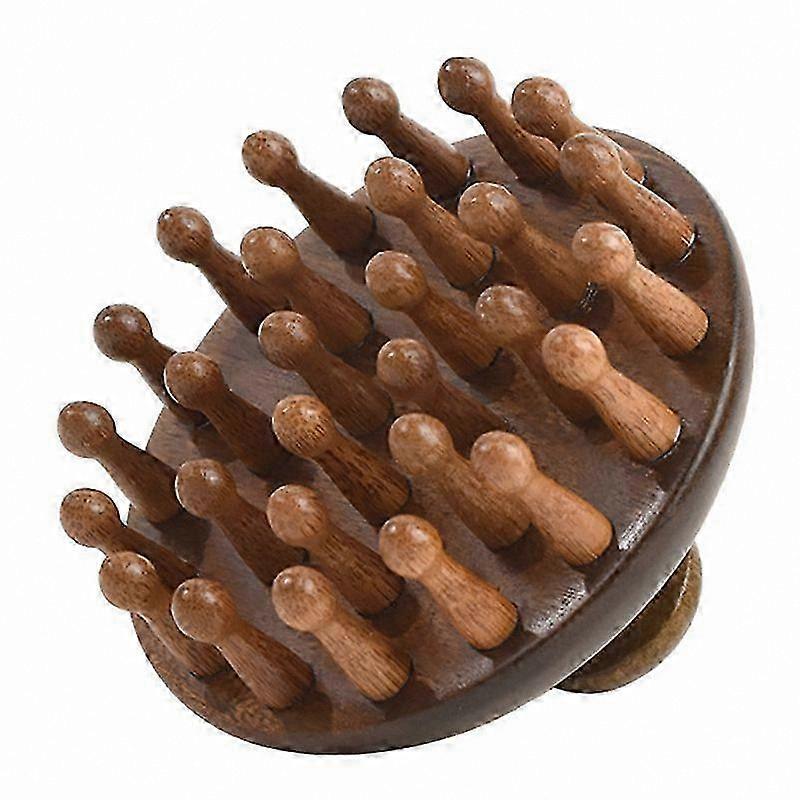 Natural Sandalwood Body Massage Brush, Circular Teeth Guasha Scraping Therapy Tool
