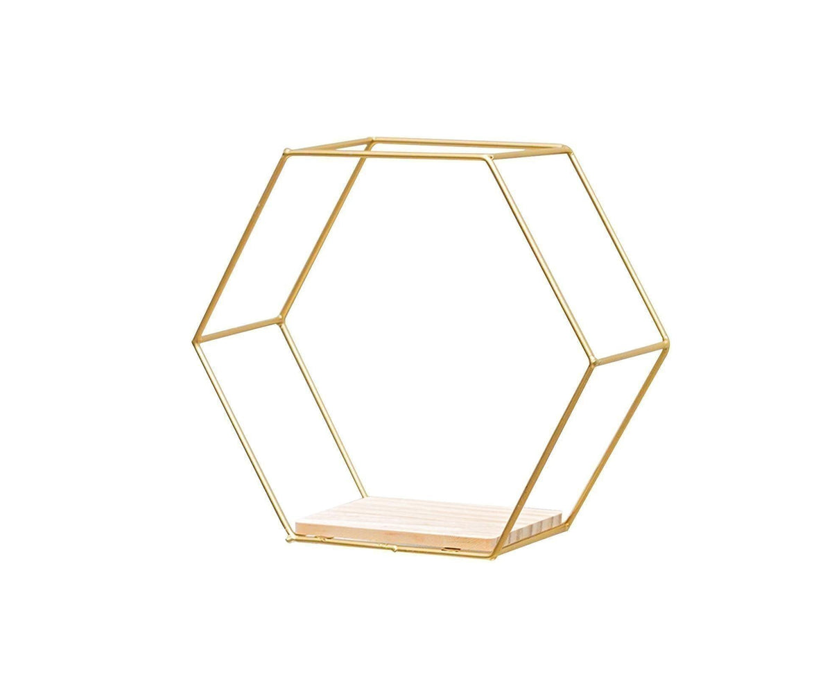 Hexagonal Shelf for Home-Golden M