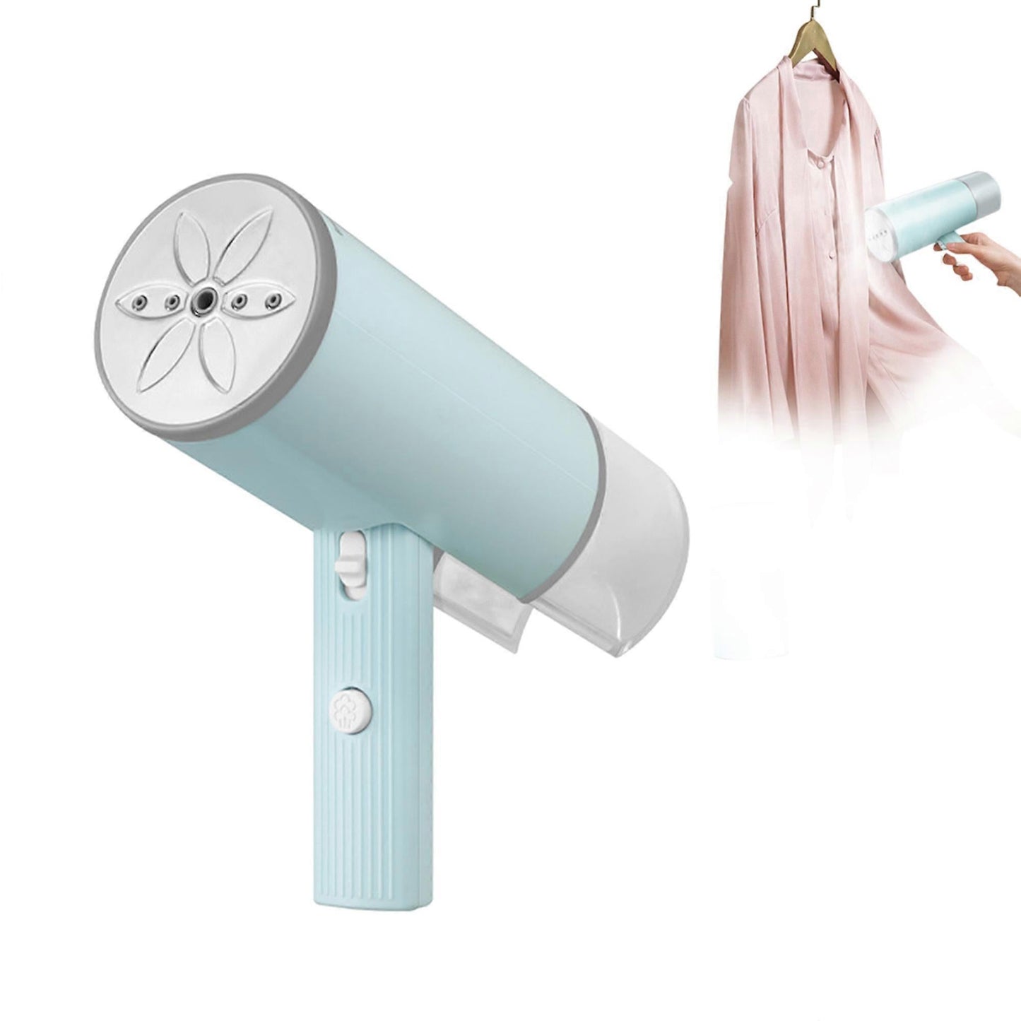 800W Foldable Handheld Travel Clothes Steamer 4.7oz Tank Quick Steam Green