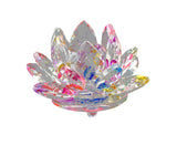 Artificial Quartz Crystal Lotus Flower Figurine Wedding Party Decor Souvenir-Colorful
