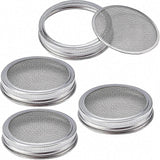 4 Sets 86mm Stainless Steel Sprouting Jar Lids Strainer Kit for Salad Seeds