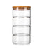 4pcs Stackable Glass Jars with Lid Storage Bowls for Fruit Salad Family Use
