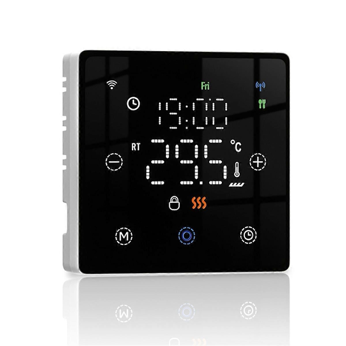 Smart Home Floor Heating Switch Temperature Controller for Electric or Gas Boiler Black