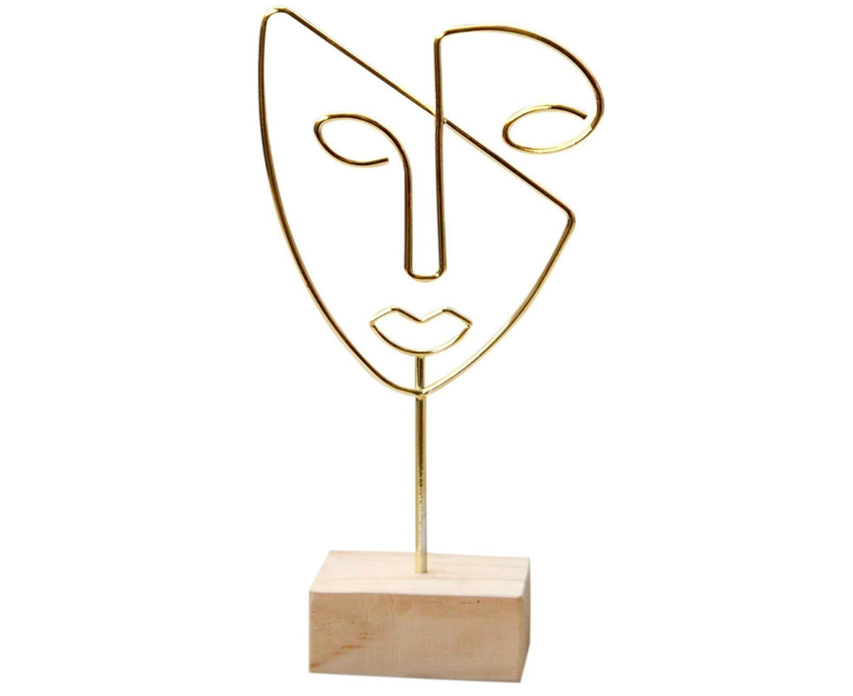 Abstract Metal Face Art-Golden