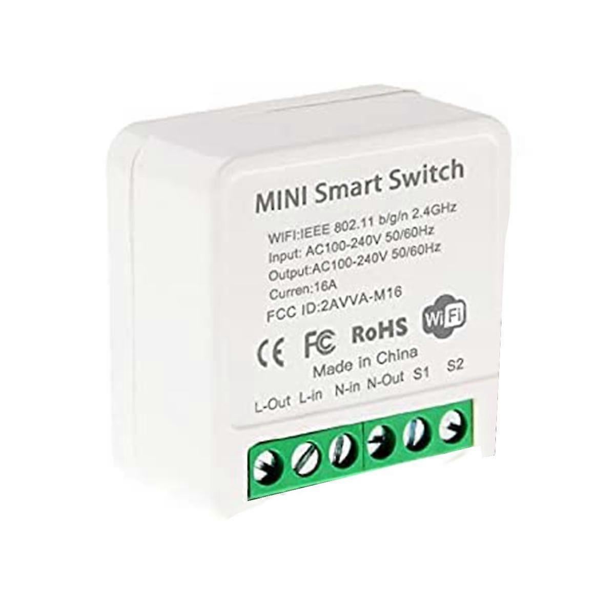 Mini Smart WiFi Relay Switch DIY Timer Light Control Module Compatible with Smart Life App