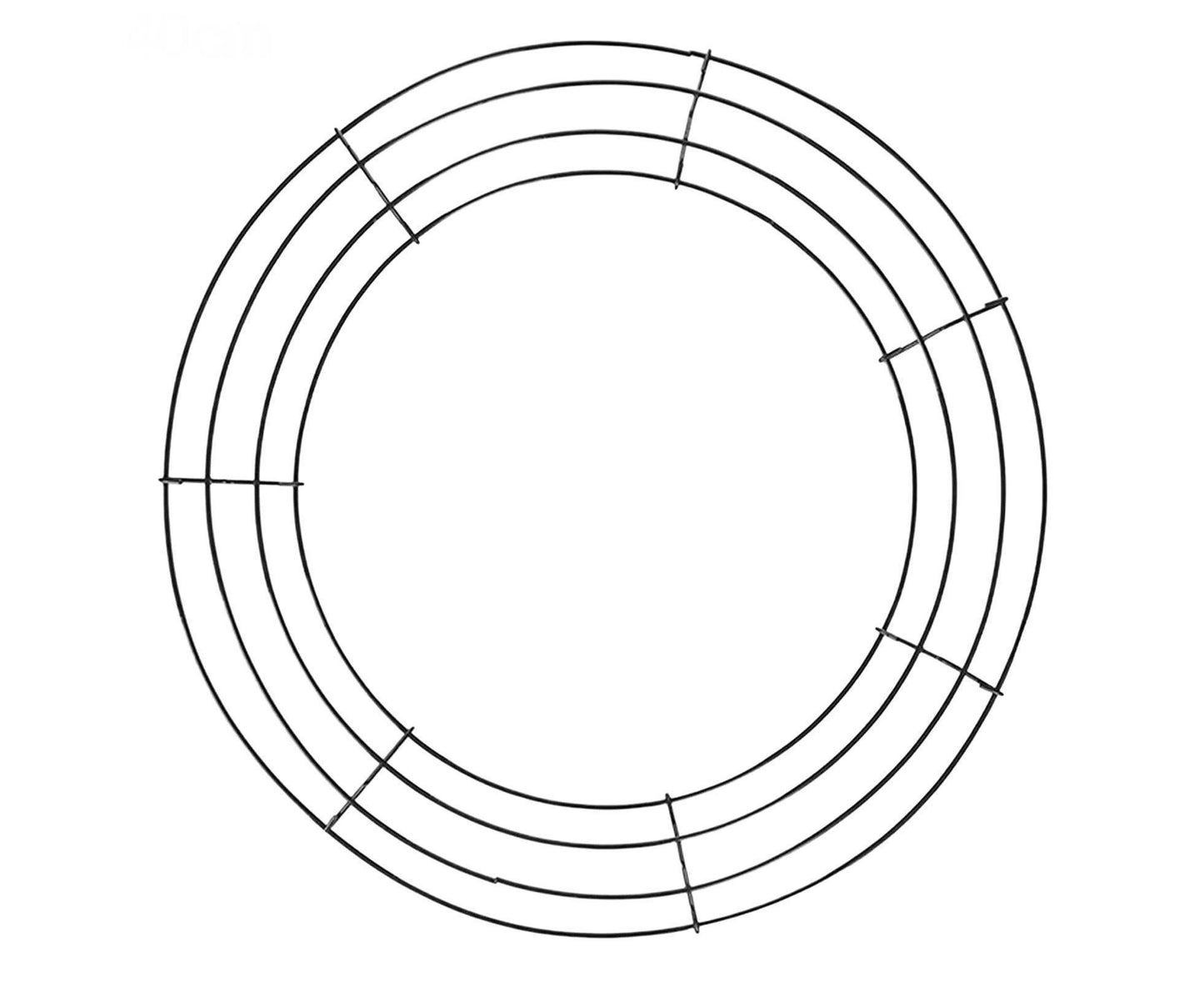Wreath Frame Durable Wall Hanging Metal Rust-proof Wire Wreath Form for Home Decor-Black 40cm