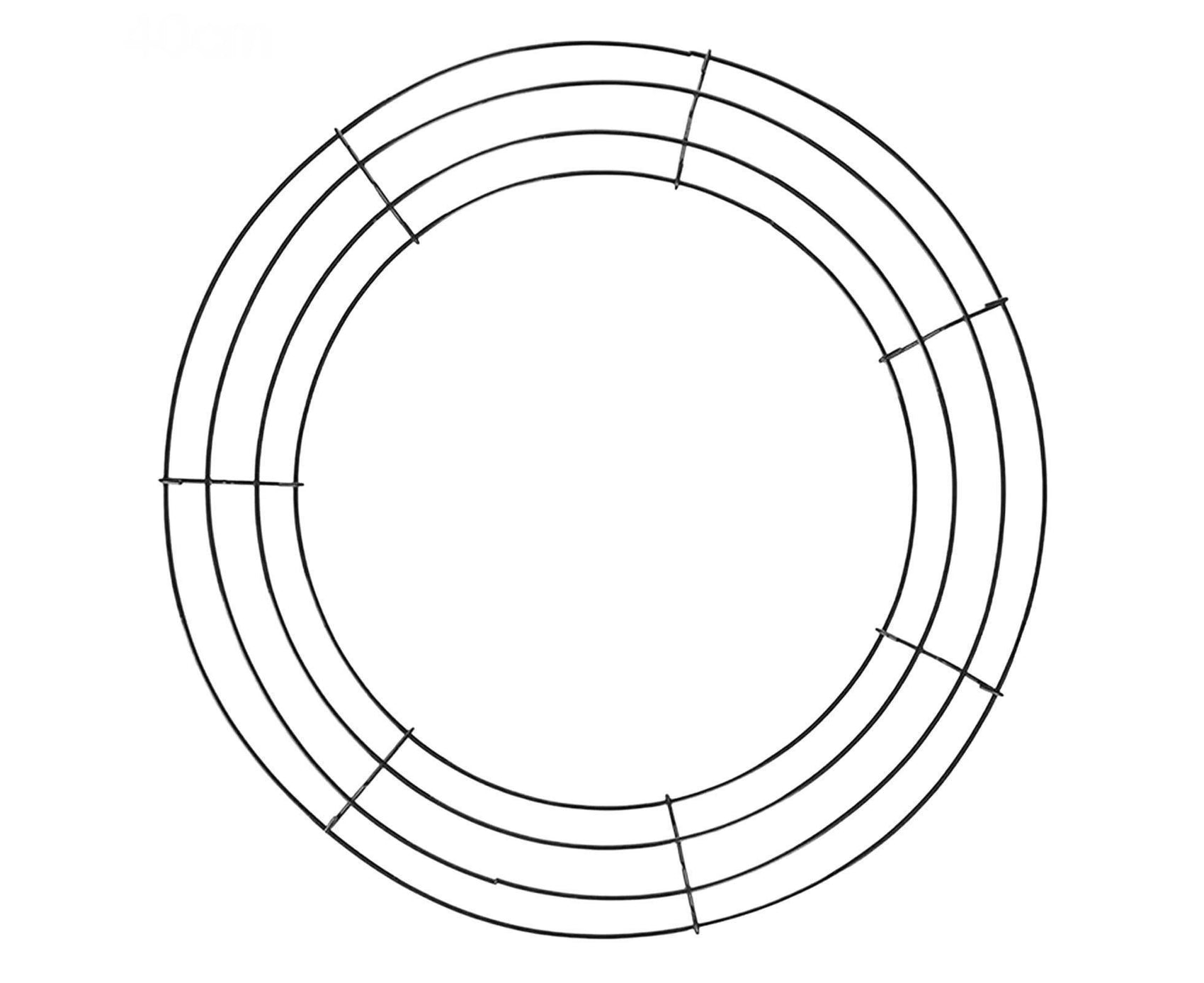 Wreath Frame Durable Wall Hanging Metal Rust-proof Wire Wreath Form for Home Decor-Black 40cm